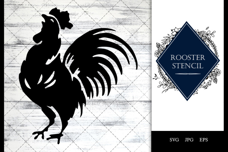 rooster-stencil-vector-svg