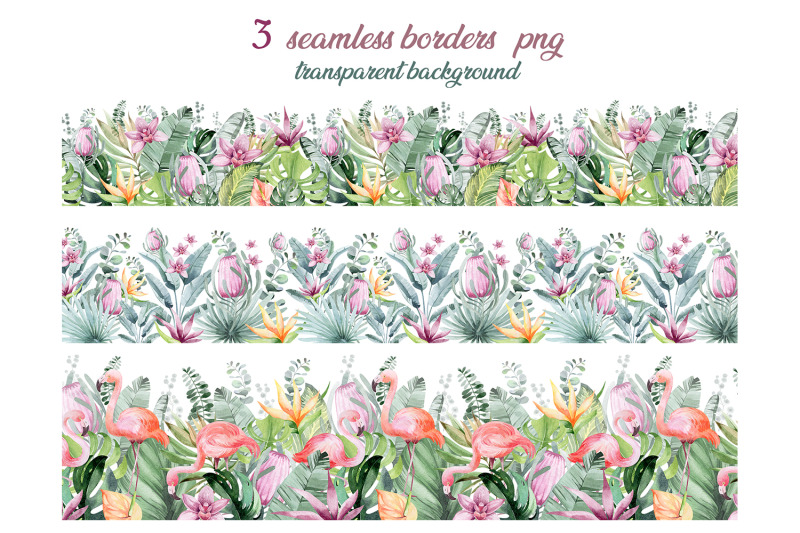 tropical-collection-watercolor-floral-set