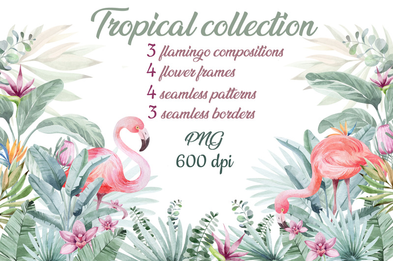tropical-collection-watercolor-floral-set