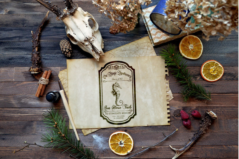 apothecary-label-svg-sea-horse-tails