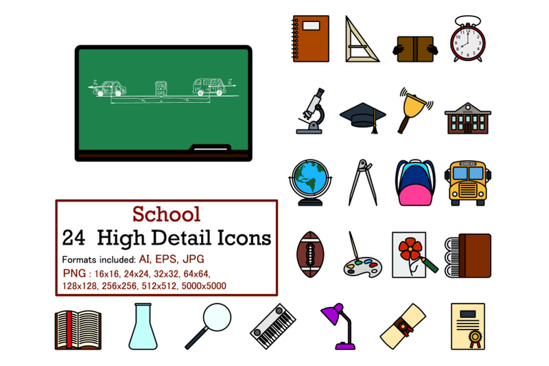 school-icon-set