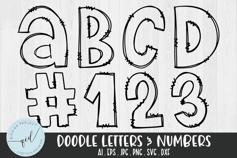 doodle-letters-and-numbers-with-41-character