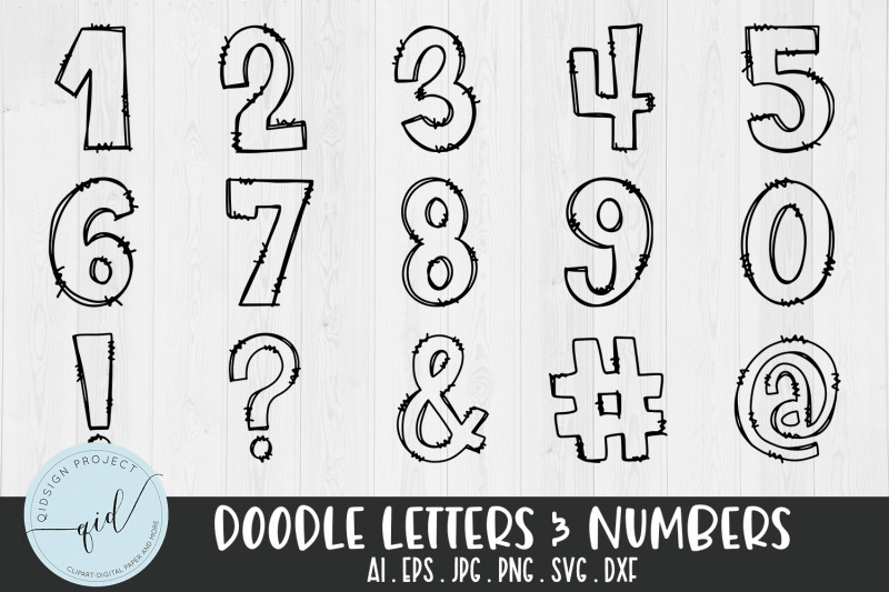 doodle-letters-and-numbers-with-41-character