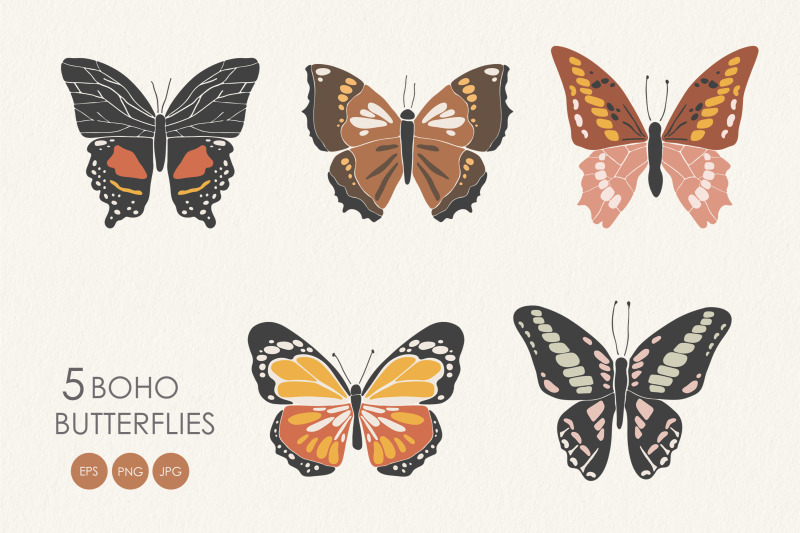 boho-butterflies-clipart-abstract-butterfly-elements