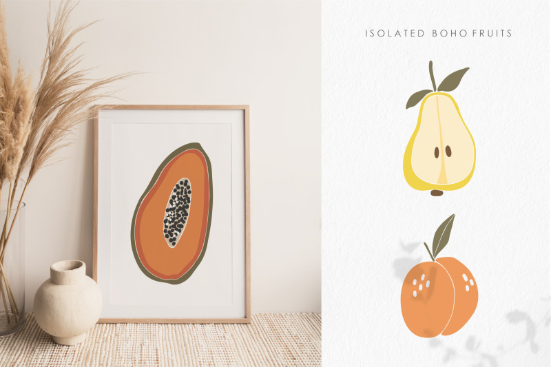 5-boho-fruits-clipart-tropical-fruits-elements-summer-clip-art
