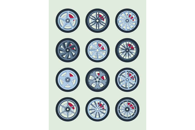 brake-pads-for-wheels-wheels-round-forms-steel-modern-rims-garish-vec