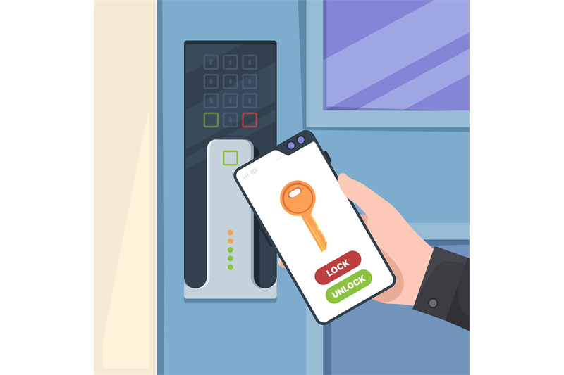 smartphone-unlock-door-electronic-handle-door-wireless-control-system