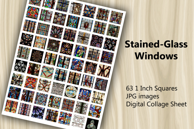 digital-collage-sheet-stained-glass-windows