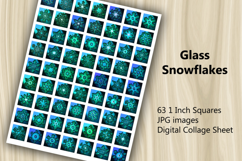 digital-collage-sheet-glass-snowflakes