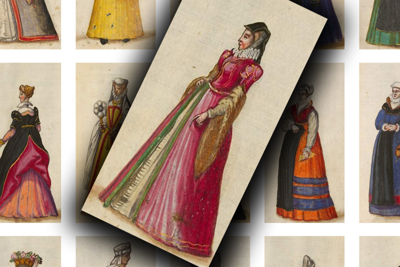 digital-collage-sheet-medieval-women-clothes