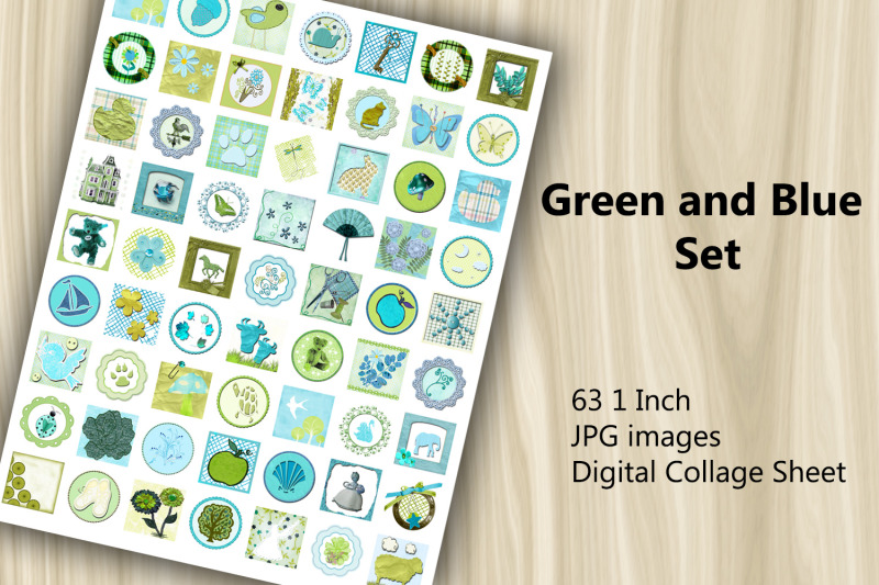 digital-collage-sheet-green-and-blue-set