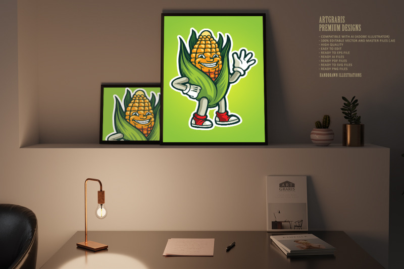 funny-corn-cartoon-mascot-colorful-illustrations