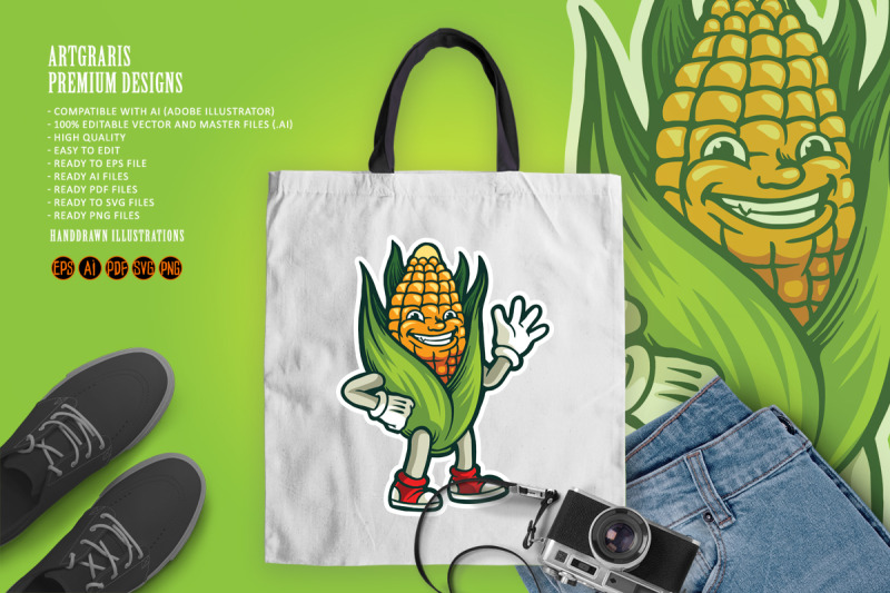 funny-corn-cartoon-mascot-colorful-illustrations