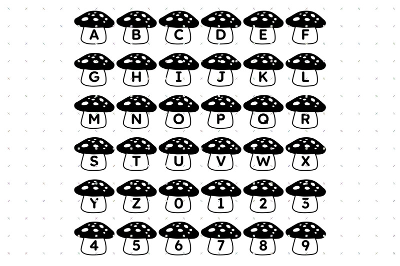 mushroom-letters-and-numbers-svg-clipart