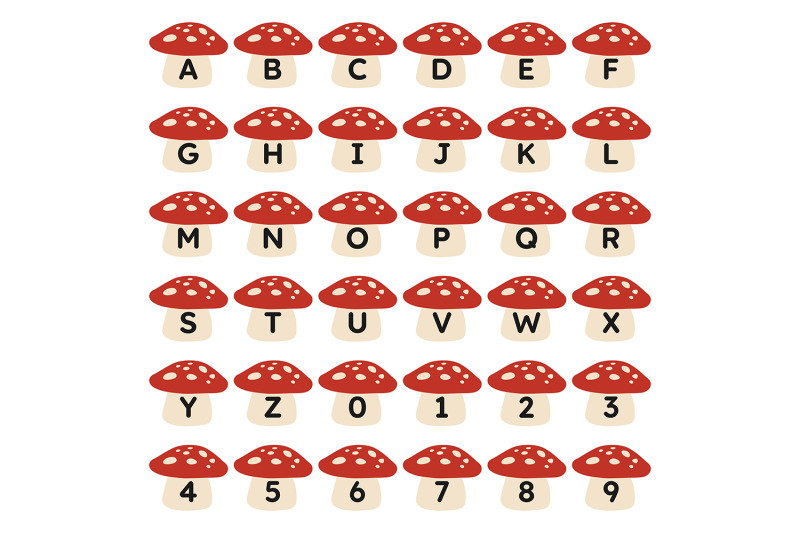 mushroom-letters-and-numbers-svg-clipart