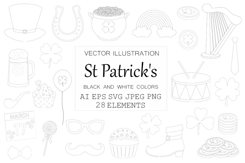 st-patricks-day-coloring-st-patricks-day-clipart-svg