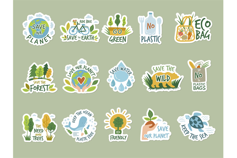 ecology-stickers-save-green-earth-planet-clean-environment-eco-labels