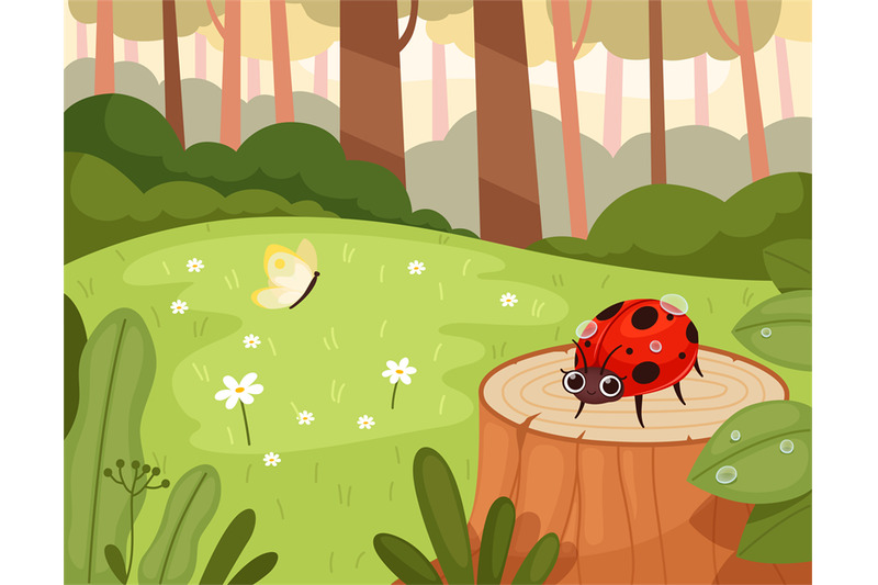 ladybug-in-wood-green-natural-park-with-funny-insects-warm-garden-out