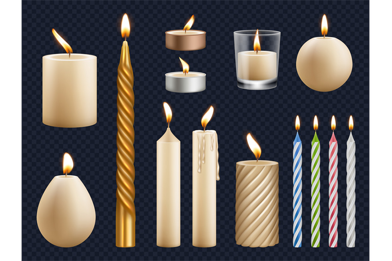 realistic-candles-church-wax-candles-collection-birthday-celebration