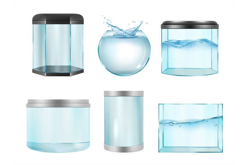 aquarium-for-fish-empty-transparent-realistic-cases-for-underwater-li