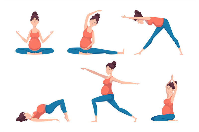 yoga-pregnant-relaxed-poses-for-pregnant-characters-sport-health-recr