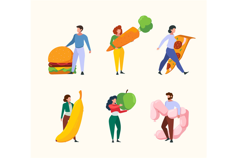 characters-with-food-people-holding-natural-products-vegetables-and-f