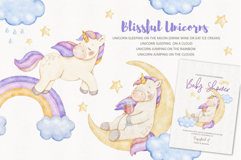 blissful-baby-unicorns-watercolor-illustration