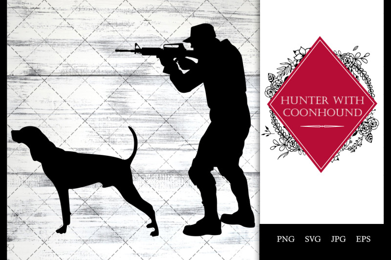 hunter-with-coonhound-svg-vector