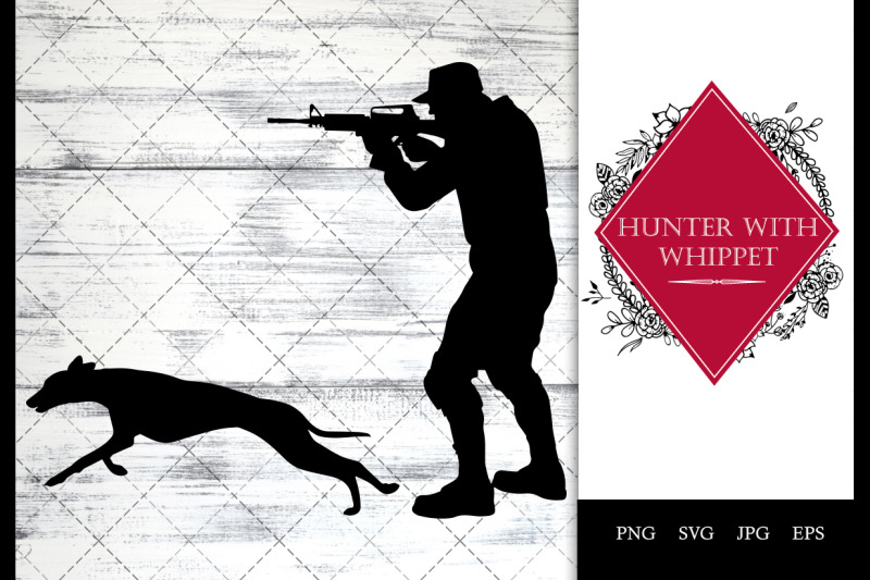 hunter-with-whippet-svg-vector