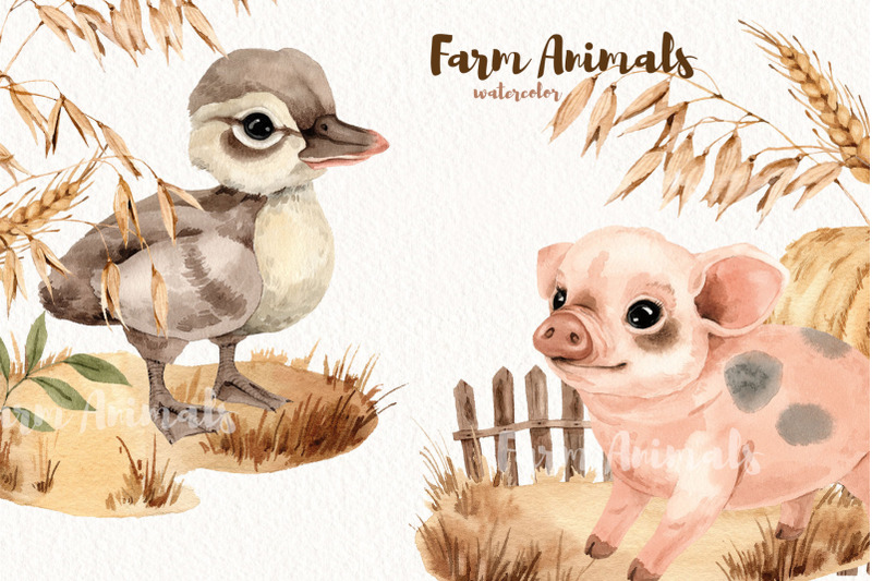 watercolor-farm-cute-little-animals-set