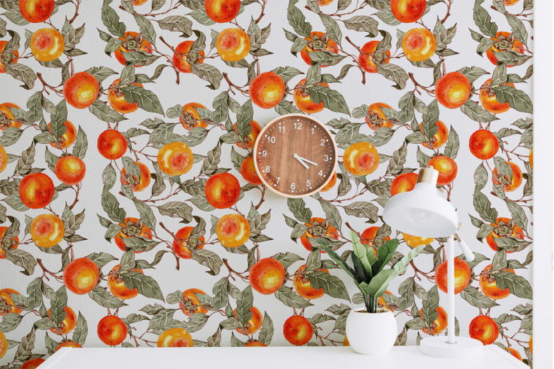 persimmon-mediterranean-ceramic-tile-orange-fruits-on-the-brunches