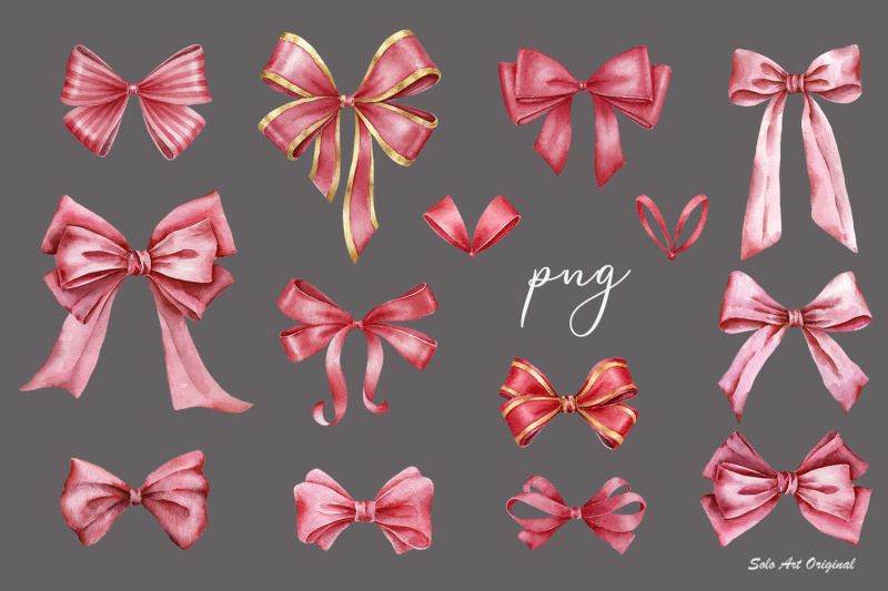 red-bows-valentine-039-s-day-christmas-watercolor-clipart-set