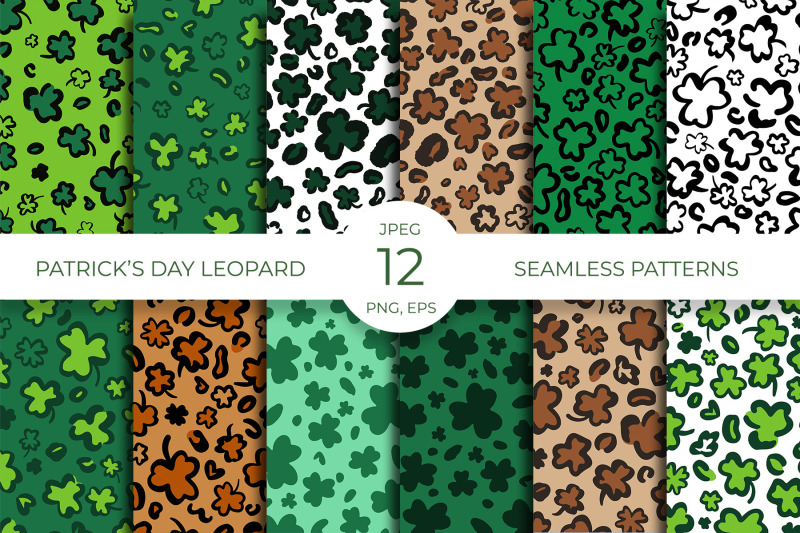 st-patricks-day-leopard-digital-paper-shamrock-pattern