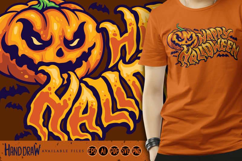 halloween-typography-with-jack-o-lantern-and-bat