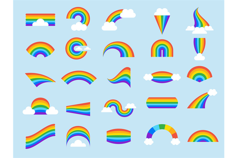 rainbow-set-stylized-curves-colored-rainbow-lines-in-clouds-weather-n