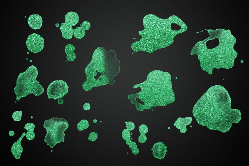 green-glitter-shapes-clipart