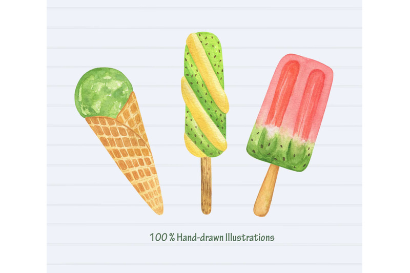 kiwi-ice-cream-watercolor-sweet-dessert-clipart