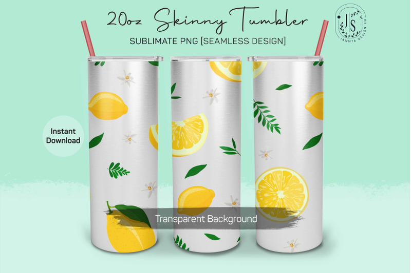 lemon-fruit-20oz-tumbler-sublimation-wraps