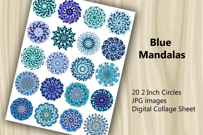 digital-collage-sheet-blue-mandalas