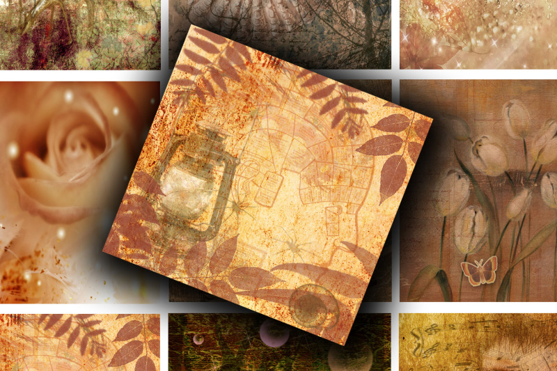 digital-collage-sheet-brown-collage
