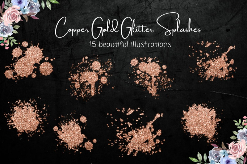 copper-gold-glitter-splashes-collection