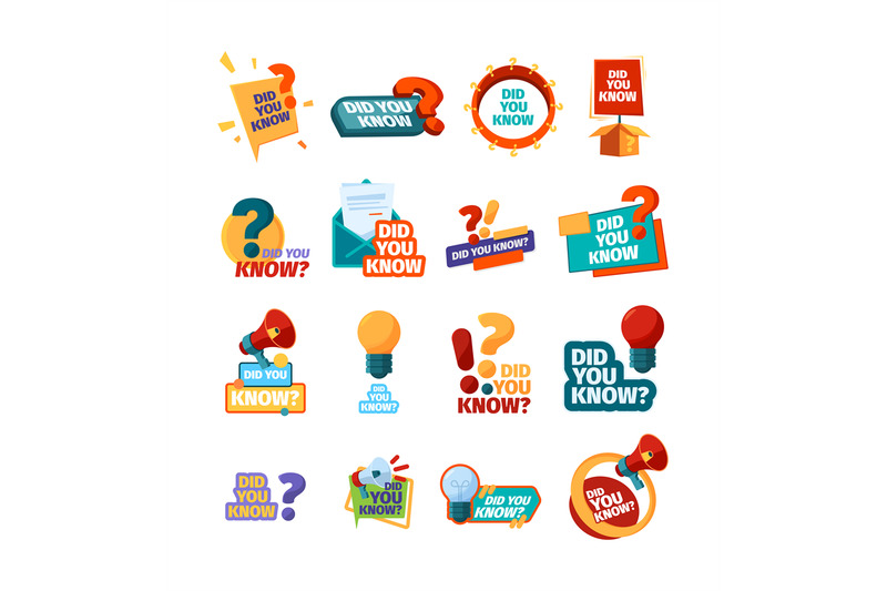 did-you-know-ads-promotional-symbols-talking-phrase-discuss-stickers