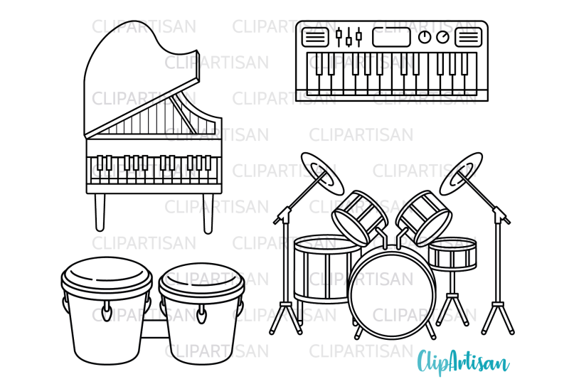 musical-instruments-clip-art-digital-stamps
