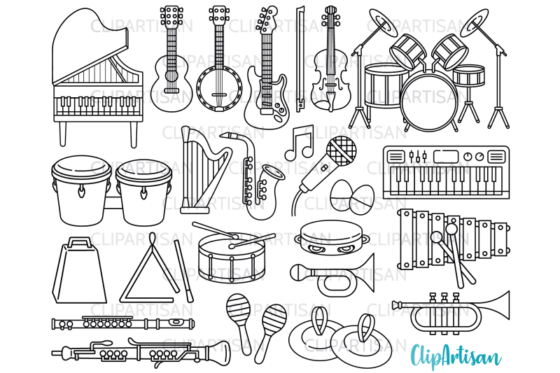 musical-instruments-clip-art-digital-stamps