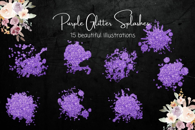 purple-glitter-splashes-collection