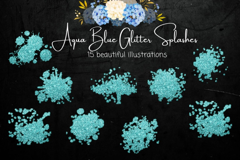 blue-aqua-glitter-splashes-collection