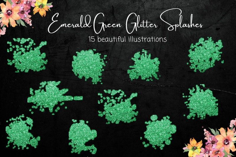 emerald-green-glitter-splash-collection