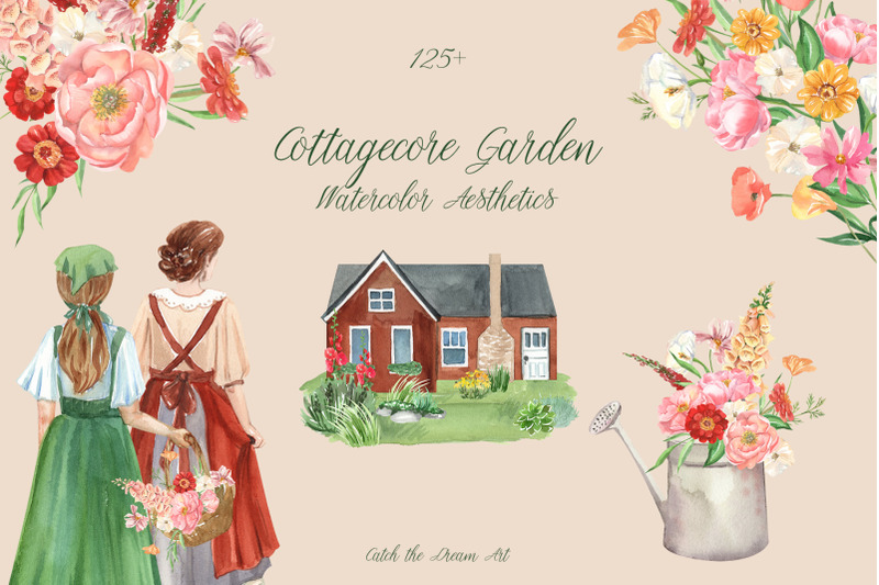 cottagecore-garden-watercolor-aesthetics