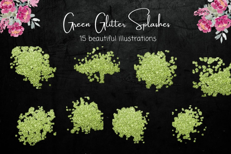 green-glitter-splash-collection