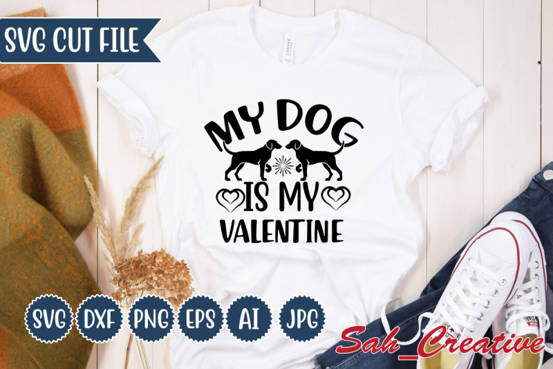 my-dog-is-my-valentine-svg-design